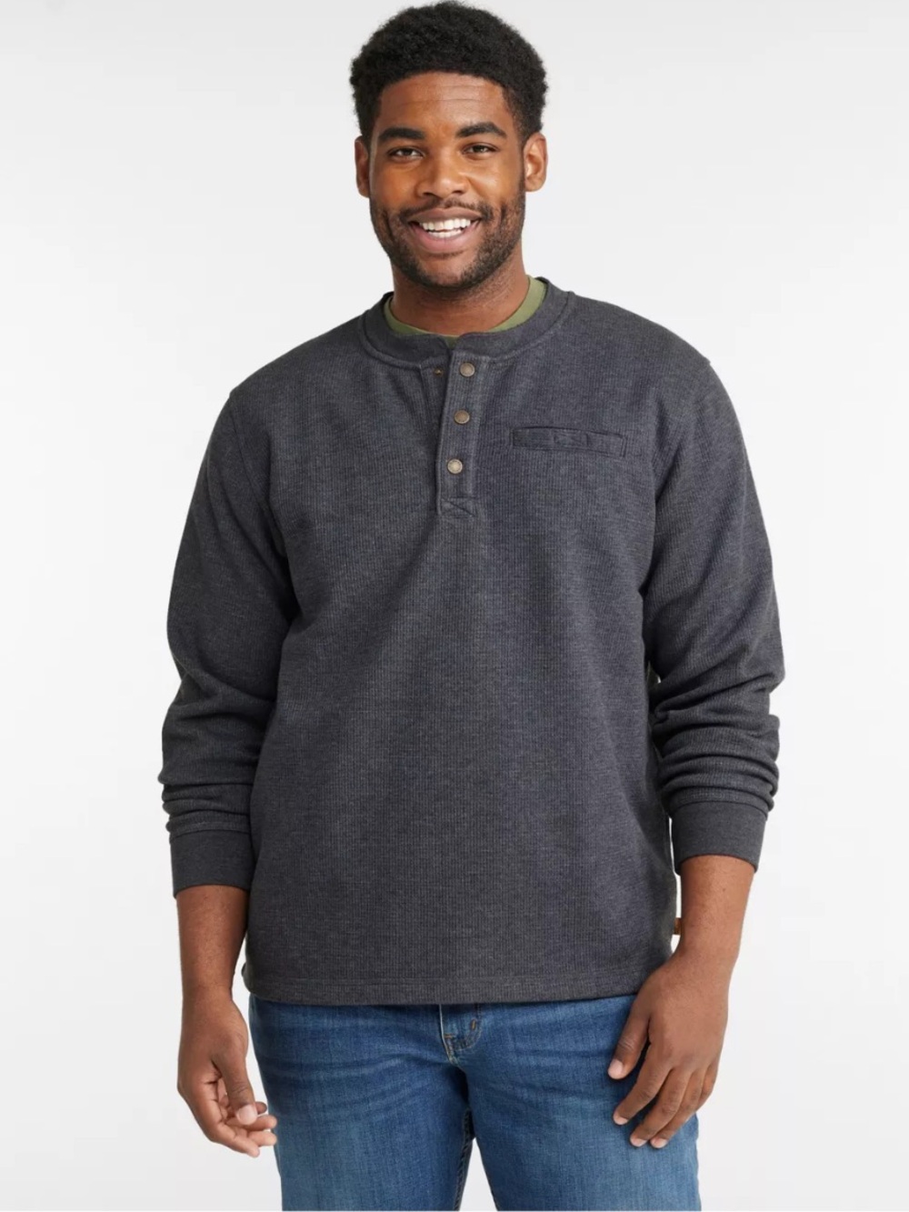 Coleman Long-Sleeve Sherpa Lined Waffle Henley Shirt #41